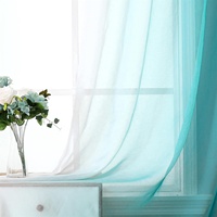 Voilages sur mesure dégradés ombrés en tulle doux avec œillets, panneaux de rideaux transparents filtrant la lumière pour salon et chambre à coucher