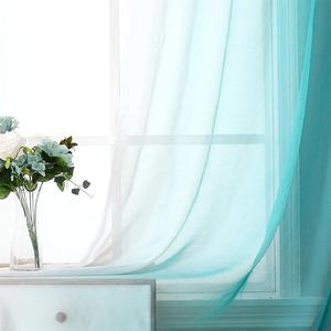 Fabricación de fábrica Bindi, cortinas transparentes de gasa degradada verde azulado y blanco con filtrado de luz para dormitorio y sala de estar - Product Image 3