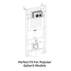 Plaque de <span class=keywords><strong>chasse</strong></span> <span class=keywords><strong>d</strong></span>'<span class=keywords><strong>eau</strong></span> universelle en aluminium doré pour réservoir de toilettes, modèle Slimline carré, avec panneau de commande mural et boutons de <span class=keywords><strong>chasse</strong></span> double pour salles de bain - Product Image 3