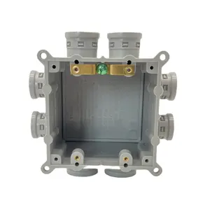 PVC Square ENT Conduit Slab Box With Molded Connector Non-Metallic Concrete Wall Boxes Electric Plastic Box ETL Listed