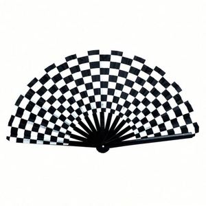 พัดพับทำมือจากจีน/ญี่ปุ่น ทำจากพลาสติกและผ้าไนลอน สำหรับสุภาพสตรีและสุภาพบุรุษ เหมาะสำหรับการแสดง ตกแต่ง งานเต้นรำ และเทศกาลต่างๆ - Product Image 3