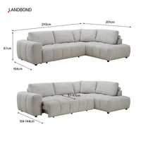 Freizeit-Elektrosofa in L-Form aus Stoff, 4-5-Sitzer mit Ausziehfunktion für Apartment-Wohnzimmer