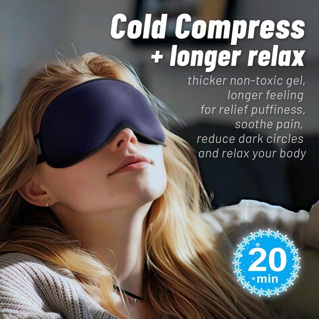 Microwaveable Freezable 3D Gel Eye Mask 165 Grams Customizable Logo Color Elastic Band Factory Price