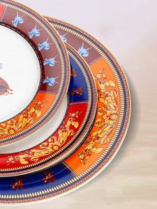 Ensemble de vaisselle de luxe européen très vendu avec des assiettes en céramique classiques et des bols à salade - Product Image 2