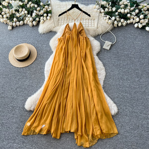 STOCK Two Colors V-NECK Women <strong>Summer</strong> <strong>Dress</strong> Sleeveless Beach <strong>Boho</strong> Maxi <strong>Dress</strong> With Lining S-L - Product Image 4