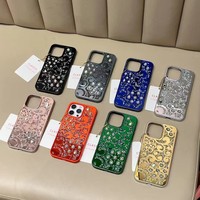 Miroir de maquillage papillon de luxe et étui pour téléphone portable pour iPhone, sac d'accessoires pratique