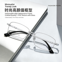 34765 Montures de lunettes élégantes pour hommes d'affaires, en titane à mémoire de forme haute élasticité, électroplaquées IP sous vide