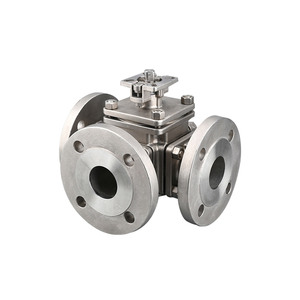วาล์ว Jingjun แบบ 3 ทาง พร้อมหน้าแปลน ขนาด 200 Psi ควบคุมการไหลของน้ำแบบแมนนวลสำหรับอุตสาหกรรม - Product Image 1