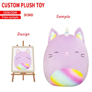 CPC Hot new factory custom plush animal toy unicorn cat sheep cow pig hedgehog dog plush throw pillow