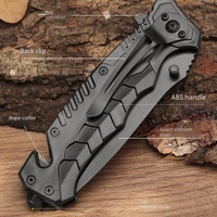 Couteau pliant multifonctionnel EDC, couteau utilitaire avec coupe-ceinture et brise-vitre, outil de survie en camping et cadeau pour hommes