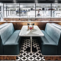 Tables et chaises personnalisées pour restaurants de restauration rapide, élégantes banquettes en bois de Malaisie PARA Restaurantes, ensembles de meubles de restaurant
