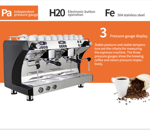 Cafetera Profesional de 2 Grupos para Café Americano, Máquina de Café Espresso Semiautomática Italiana - Product Image 2
