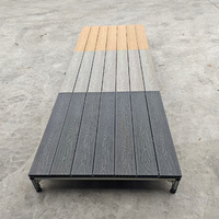 Kit de terrasse préfabriqué en WPC à assemblage rapide sans outils, avec pieds réglables, imperméable, pour l'extérieur, sol modulaire pour patio et jardin