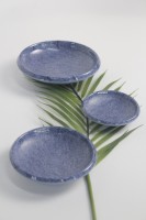 Assiette de service en mélamine bleue pour salade, collation, apéritif, fruits, barbecue, style coréen, incassable, réutilisable, pour restaurant