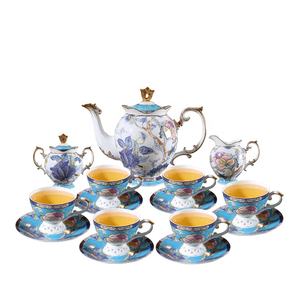Service à thé de luxe haut de gamme en porcelaine fine avec gravure florale artisanale, tasse à café et soucoupe en céramique de Chine osseuse, coffret cadeau - Product Image 6