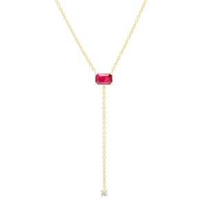 Collar LOZRUNVE de Plata 925 con Elegante Gema de Esmeralda Solitaria y Circonita Cúbica - Product Image 3