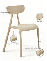 Chaise de salle à manger moderne en plastique de qualité commerciale, imperméable, avec accoudoirs et dossier, empilable, pour la maison, le bureau, les restaurants, les patios et l'extérieur