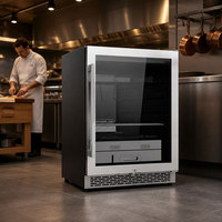 Réfrigérateur de maturation à sec à thermostat réglable 110L en acier inoxydable, avec lumière UVC, pour la maturation des steaks et la cuisson du salami, certifié CE DOE