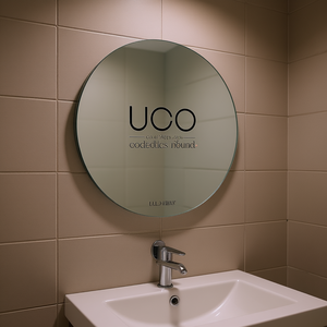 Round <b>Glass</b> Wall <b>Mirror</b> 23.6 In Frameless Minimalist Bath Use - Product Image 2