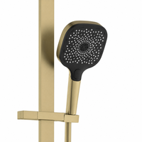 Ensemble de robinetterie de douche murale OEM moderne en cuivre brossé avec affichage de la température, commande par bouton, thermostatique, massage, pluie, pour hôtel