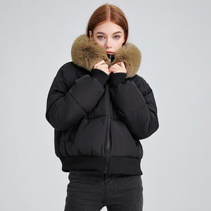 Fille chaude fourrure hiver <span class=keywords><strong>veste</strong></span> courte femmes grande taille hiver à capuche manteau femmes Style chaud <span class=keywords><strong>veste</strong></span> femmes manteau dames - Product Image 6