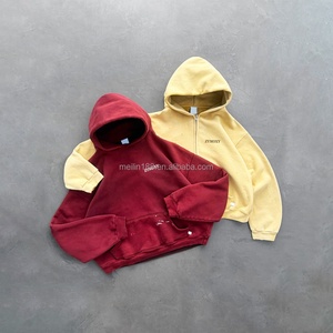 Fabricant de vêtements sur mesure de haute qualité – Sweats à capuche amples à épaules tombantes pour hommes, en coton uni, coupe oversize - Product Image 5