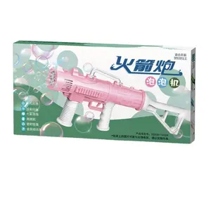 Mais novo brinquedo popular Ten Hole Automatic Long Rocket Launcher Bubble Gun Cylinder Atacado bolha brinquedo arma