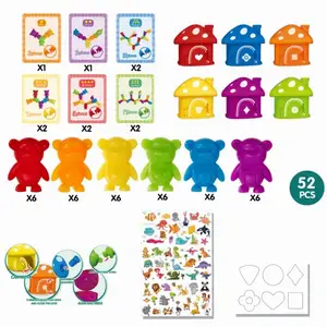 2024 Baby Early Educational Sorting Matching Bear House Toy Counting Animals Matching Toy