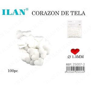 Coriandoli a Forma di Cuore in Tessuto ILAN 1.3mm Bianchi 100pz Decorativi - Product Image 3