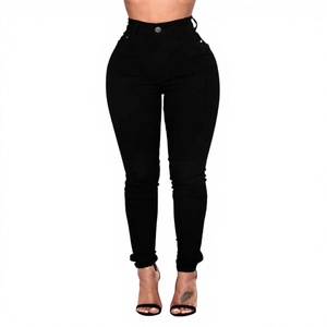 Jeans de Mezclilla de Cintura Alta con Cierre de Botón para Mujer, Corte Recto que Favorece la Figura, Pantalones Casuales de Estilo Vintage en Color Sólido - Product Image 1