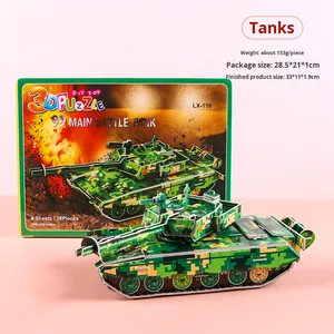 Modèle de puzzle 3D grand format pour enfants à faire soi-même, pour les élèves de 7 à 14 ans, maison <span class=keywords><strong>en</strong></span> <span class=keywords><strong>papier</strong></span>, <span class=keywords><strong>avion</strong></span>, jouet fait main, emballage <span class=keywords><strong>en</strong></span> plastique - Product Image 6