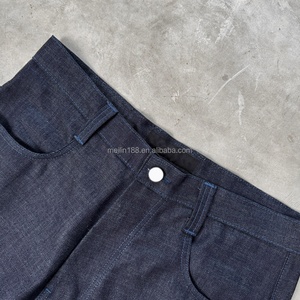 Pantalon en denim selvedge japonais brut sur mesure, coupe large, poids lourd, taille basse, pour homme, fabricant - Product Image 3