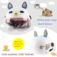 Nouveaux casques de moto demi-face pour enfants avec oreilles de chat, à dégagement rapide, homologués DOT, équipement de sécurité pour bébés