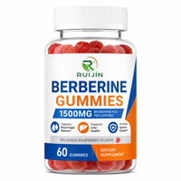 Gummies de berbérine HCL à marque privée 1500mg avec cannelle de Ceylan, chardon-Marie, pour le soutien de la glycémie, du foie et de l'immunité, complément végétalien