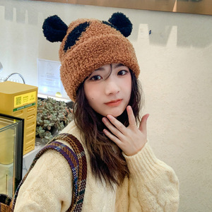 <span class=keywords><strong>Bonnet</strong></span> d'hiver chaud et mignon pour femme, <span class=keywords><strong>bonnet</strong></span> <span class=keywords><strong>panda</strong></span> de dessin animé, <span class=keywords><strong>bonnet</strong></span> drôle, accessoire de costume, cadeau - Product Image 3