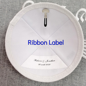 Kippah de Lino Bordado con Globo Aerostático Personalizado, Ahava Judío, Se Puede Personalizar para Bodas y Barbat Mitzvahs, Yarmulke - Product Image 3