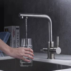 360 Rotating Swivel in 1 Drinking Water Filter 3 Way Mixer Tap Chrome Plated Kitchen Sink Faucet - Product Image 2