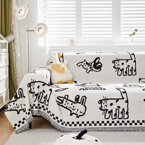 Housse de canapé en tissu chenille épais à motif de dessin animé simple et moderne Housse de canapé mignonne <span class=keywords><strong>pour</strong></span> la maison semblable au tapis de Mahjong - Product Image 3