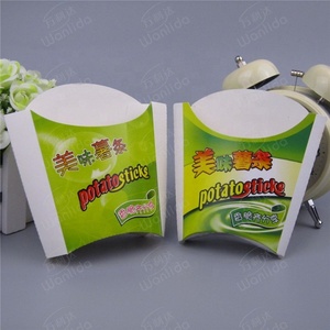 Boîte en papier jetable, 1000 pièces, kraft/blanc, logo personnalisé imprimé, pour frites française, fast food, bon marché - Product Image 6