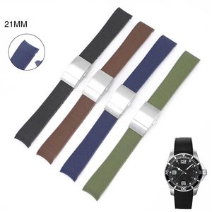 Correa de Reloj de Silicona de Lujo Lionorm de 21 mm con Extremos Curvos para <span class=keywords><strong>Hombre</strong></span>, Correa de Muñeca Negra, Verde, Azul, Deportiva, para Buceo - Product Image 1