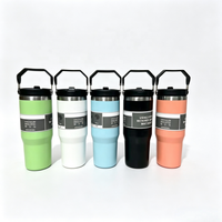 Gobelet isotherme en acier inoxydable 304 avec poignée, bouteille d'eau thermique sous vide de 30 oz, tasse à café réutilisable pour les voyages, cadeaux d'affaires