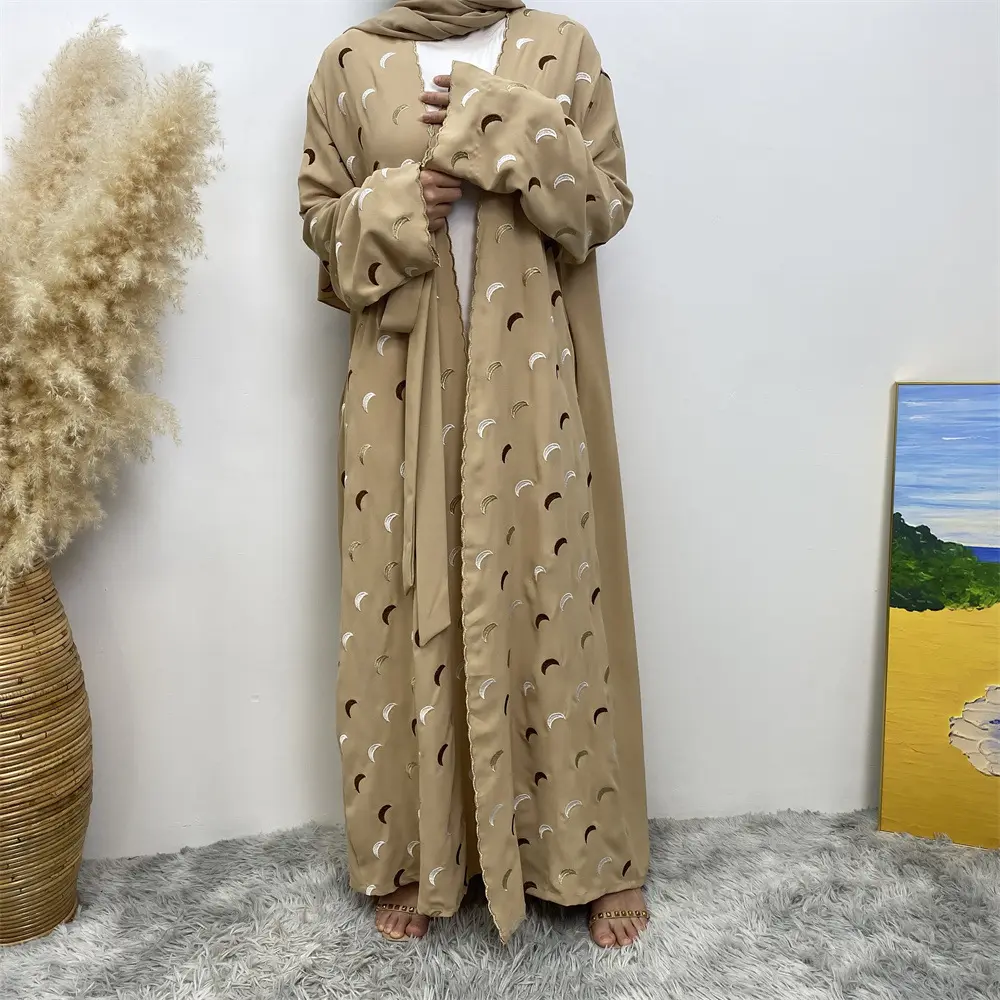 Moslim Mode Abaya Met Sjaal Tweedelige Set Groothandel Egyptische Islamitische Dubai Luxe Designgewaad Voor Dames