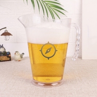 Carafe de 1,5 L au design classique en PS avec logo personnalisé, sans BPA, compatible lave-vaisselle, réutilisable pour le vin et l'eau, pour la maison et les fêtes