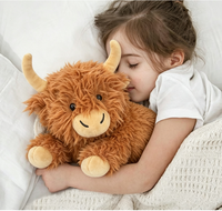 Coussin lesté personnalisé en forme de vache des Highlands, jouet en peluche, chauffant/refroidissant au micro-ondes, pour le sommeil, cadeau