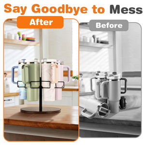 Organizzatore Girevole Nero per Portabicchieri per Bottiglie d'Acqua Stanley da 40 Oz, Supporto di Stoccaggio Facile da Installare - Product Image 3