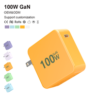 Adaptateur de charge rapide pliable 100W PD 3.0 Type C pour téléphone portable, ordinateur portable, iPhone, Samsung, Macbook, écouteurs, chargeur mural, qualité supérieure