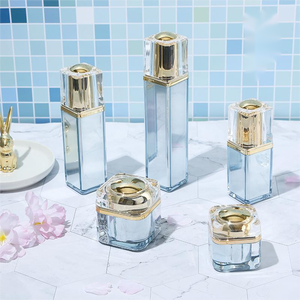 OEM sang trọng vuông Acrylic chăm sóc da chai với bơm Vàng Xanh 30ml <span class=keywords><strong>60ml</strong></span> 100ml Mặt Kem <span class=keywords><strong>Jar</strong></span> 30g 50g nắp vặn niêm phong - Product Image 1