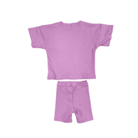 Ensemble personnalisé d'été pour bébés et enfants, garçons et filles, unisexe, rayé, en coton gaufré, mignon, avec short et t-shirt à manches courtes