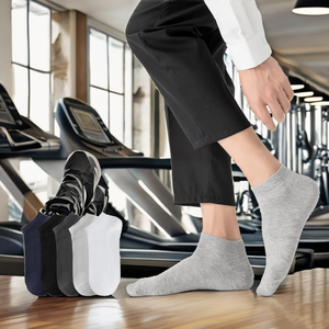 Chaussettes courtes Cmax invisibles respirantes en coton de haute qualité noires et blanches pour hommes et unisexe, usage quotidien décontracté, saison automne, avec revers - Product Image 2