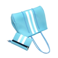 Tas Tote Neoprene untuk Wanita, Tas Pantai Besar untuk Perjalanan dengan Kantong Lepas Pasang, Tas Belanja Ringan dan Stylish untuk Penggunaan Sehari-hari